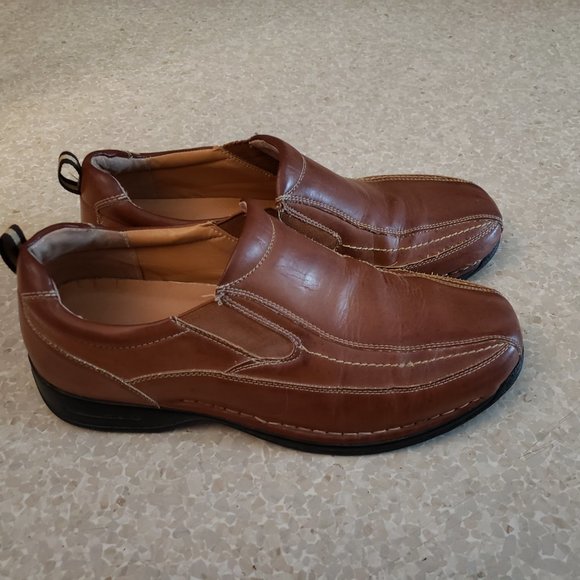 SOFT STAGE Men\'s Brown Leather Loafers Size 12 M